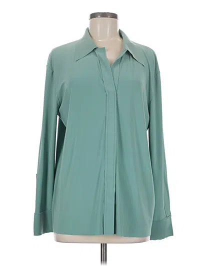 Pre-owned Norma Kamali Long Sleeve Blouse In Teal