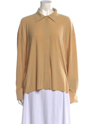 Pre-owned Norma Kamali Long Sleeve Blouse W/ Tags In Neutral