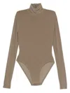 Norma Kamali Long-sleeve Bodysuit In Neutral