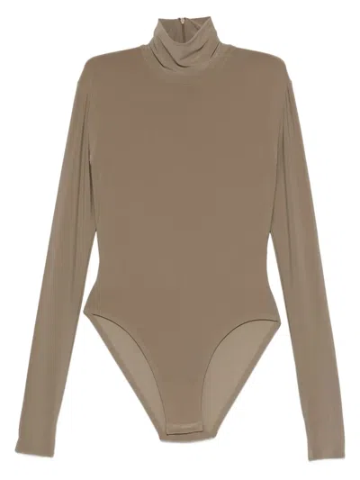 Norma Kamali Long-sleeve Bodysuit In Neutral