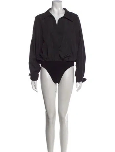 Pre-owned Norma Kamali Long Sleeve Bodysuit In Black