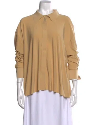 Pre-owned Norma Kamali Long Sleeve Button-up Top W/ Tags In Neutral