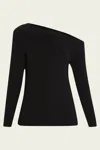 Norma Kamali Black Off-shoulder Top In Tech Fabric Stretch Woman