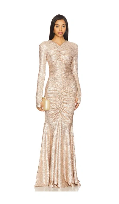 Norma Kamali Long Sleeve Fishtail Gown