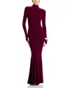Norma Kamali Long Sleeve Fishtail Gown In Purple