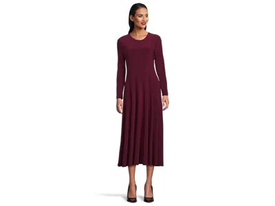 Norma Kamali Long Sleeve Flared Dress In Purple
