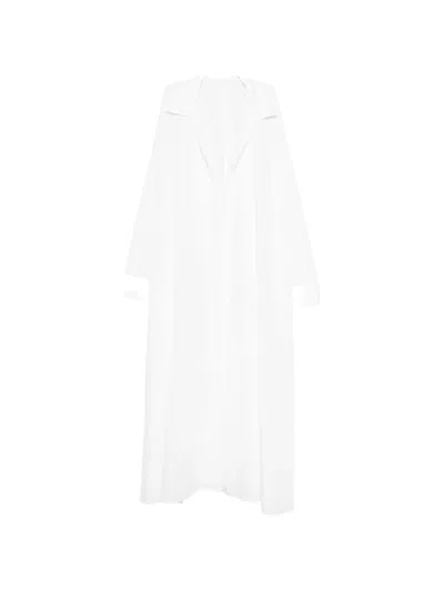 Norma Kamali Long-sleeve Midi Dress In White