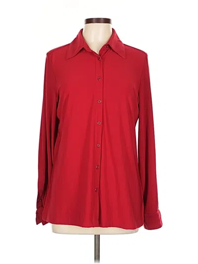 Pre-owned Norma Kamali Long Sleeve Polo Shirt In Red