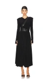 Norma Kamali Belted Stretch-jersey Midi Dress In Black