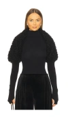 Norma Kamali Long Sleeve Shruggie In Black