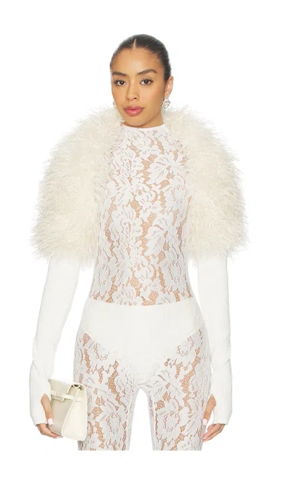 Norma Kamali Long Sleeve Shruggie In White