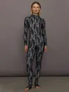 Norma Kamali Long Sleeve Slim Fit Turtle Catsuit With Footie In Black