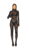 Norma Kamali Long Sleeve Slim Fit Turtleneck Catsuit In Black