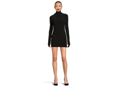 Norma Kamali Pickleball Ruched Stretch-jersey Mini Dress In Black