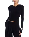 Norma Kamali Long Sleeve Top In Black