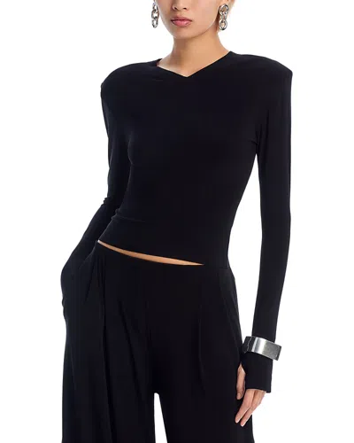 Norma Kamali Long Sleeve Top In Black