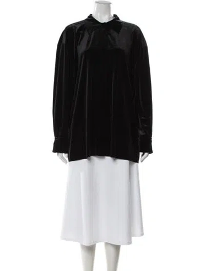 Pre-owned Norma Kamali Long Sleeve Top In Black