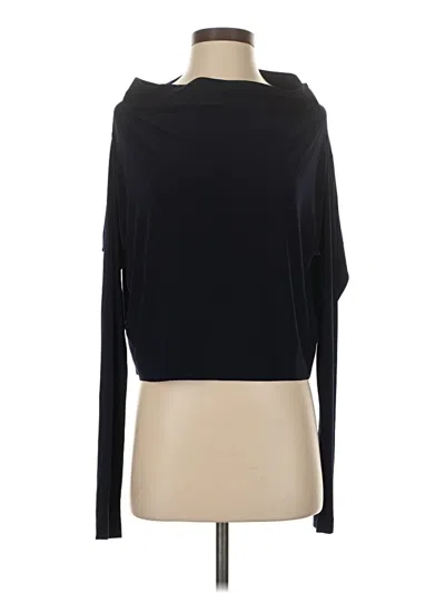 Pre-owned Norma Kamali Long Sleeve Top Black Cowl Neck Tops