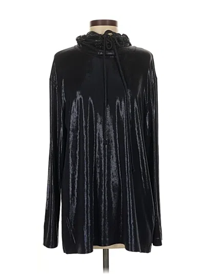 Pre-owned Norma Kamali Long Sleeve Top Black Tie Neck Tops