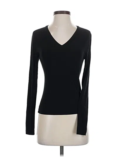 Pre-owned Norma Kamali Long Sleeve Top Black V Neck Tops