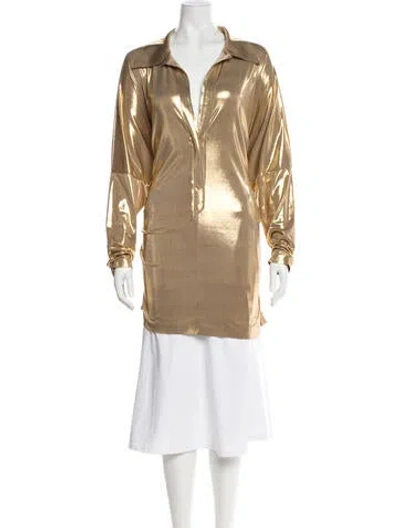 Pre-owned Norma Kamali Long Sleeve Top In Brown