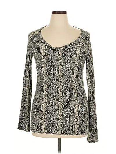 Pre-owned Norma Kamali Long Sleeve Top Gray Scoop Neck Tops