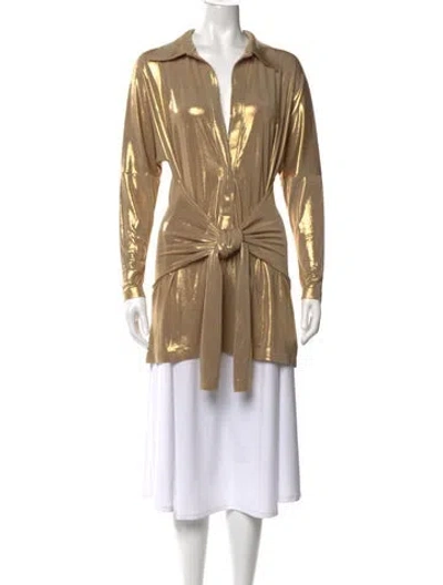 Pre-owned Norma Kamali Long Sleeve Top In Neutrals