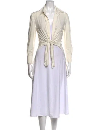 Pre-owned Norma Kamali Long Sleeve Top In White