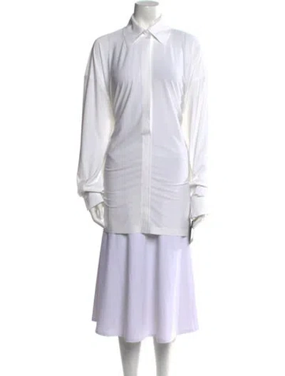 Pre-owned Norma Kamali Long Sleeve Tunic In White