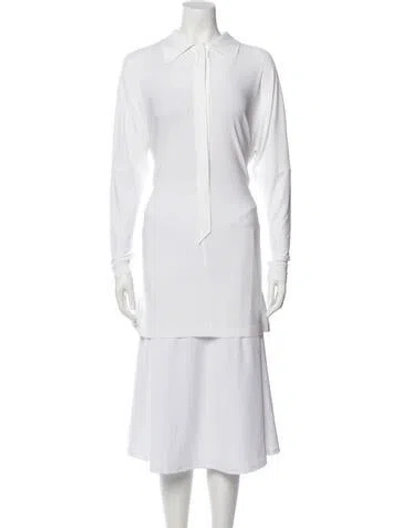 Pre-owned Norma Kamali Long Sleeve Tunic In White