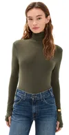 Norma Kamali Stretch-jersey Turtleneck Bodysuit In Green