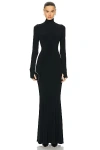Norma Kamali Turtleneck Jersey Gown In Black