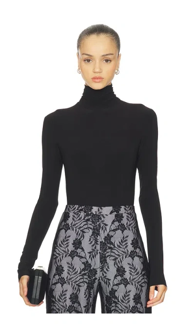 Norma Kamali Long Sleeve Turtleneck Bodysuit In Black