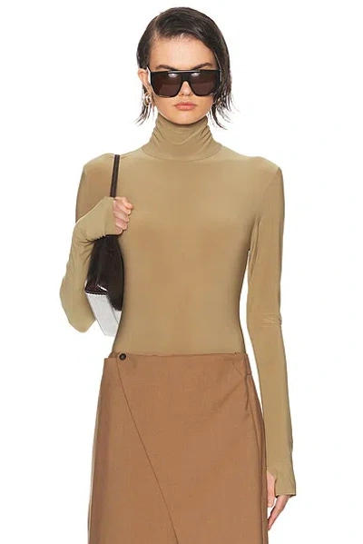 Norma Kamali Long Sleeve Turtleneck Bodysuit In Black