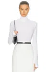 Norma Kamali Long Sleeve Turtleneck Bodysuit In White
