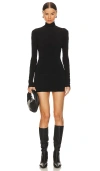 Norma Kamali Pickleball Ruched Stretch-jersey Mini Dress In 黑色
