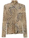 Norma Kamali Long-sleeve Turtleneck Top In Neutrals