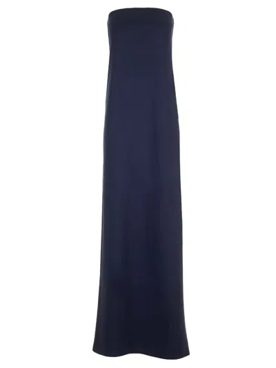 Norma Kamali Long Sleeveless Dress Dresses Blue In Navy