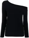 Shop Norma Kamali Long Sleeves Drop Shoulder Top In Black