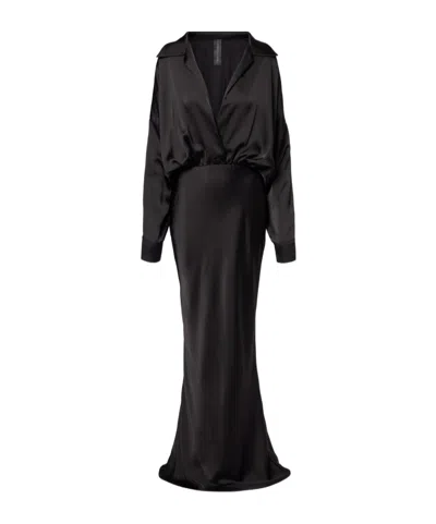 Norma Kamali Long-sleeved Gown In Black