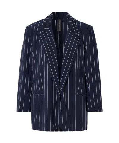 Norma Kamali Long-sleeved Suit Coat In Blue