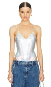 Norma Kamali Fara Slip Mio One Piece Swimsuit In 全息图