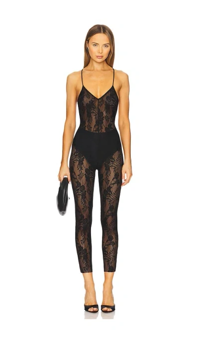 Norma Kamali Low Back Fara Slip Catsuit In 黑色