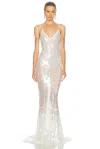 Norma Kamali Low Back Fara Slip Fishtail Gown