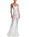 Norma Kamali Low Back Fara Slip Fishtail Gown In White