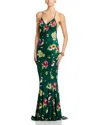 Norma Kamali Low Back Fishtail Gown In Green