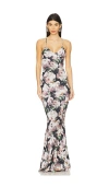 Norma Kamali Low Back Slip Fishtail Gown In 牡丹