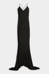 Norma Kamali Low Back Slip Mermaid Fishtail Gown