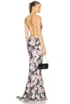 Norma Kamali Low Back Slip Fishtail Gown In Peony