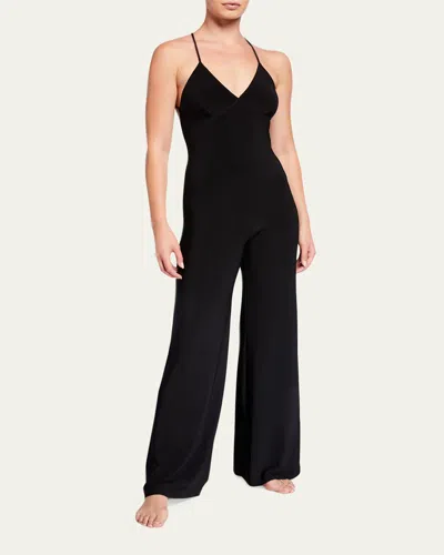 Norma Kamali Low-back Slip Jumpsuit In Black